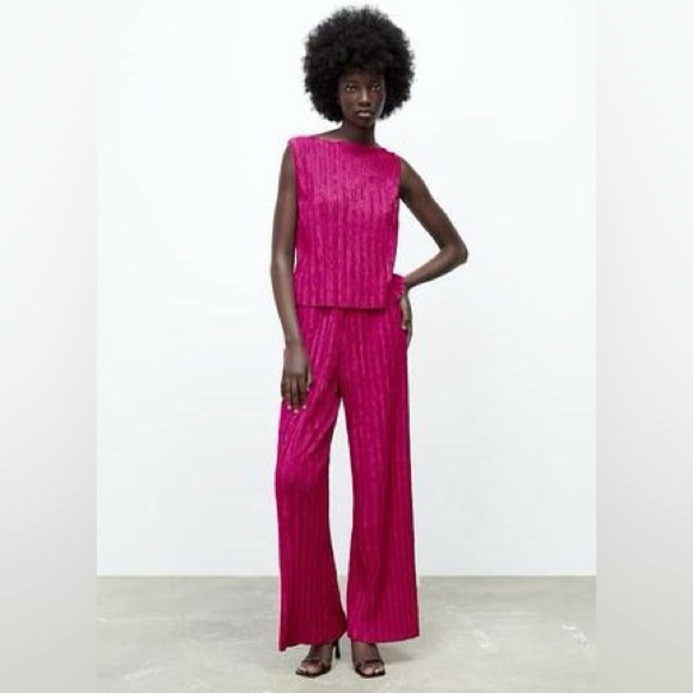 Zara PLEATED JACQUARD TOP